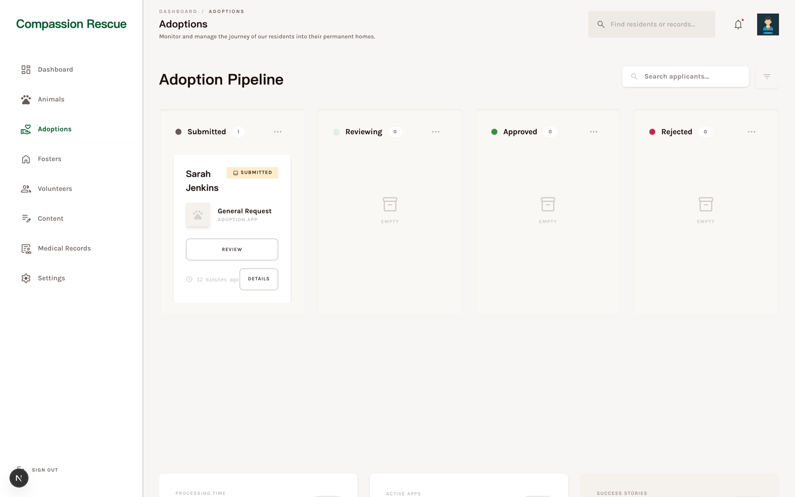 Adoption pipeline board
