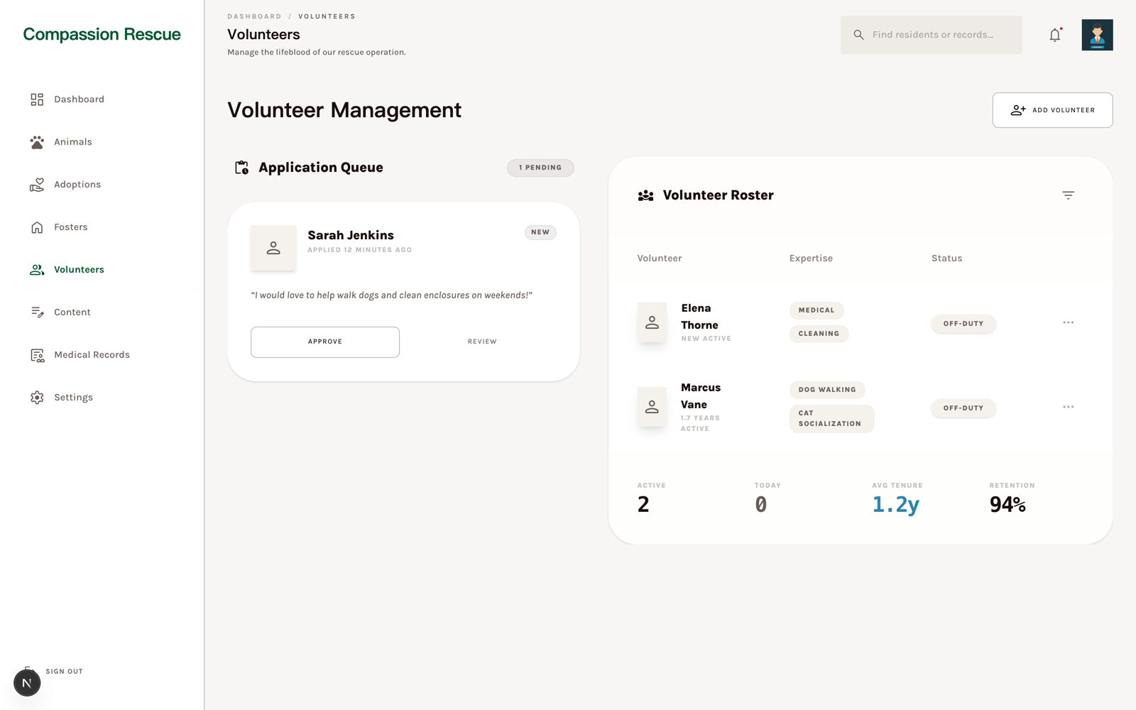 Volunteer Management