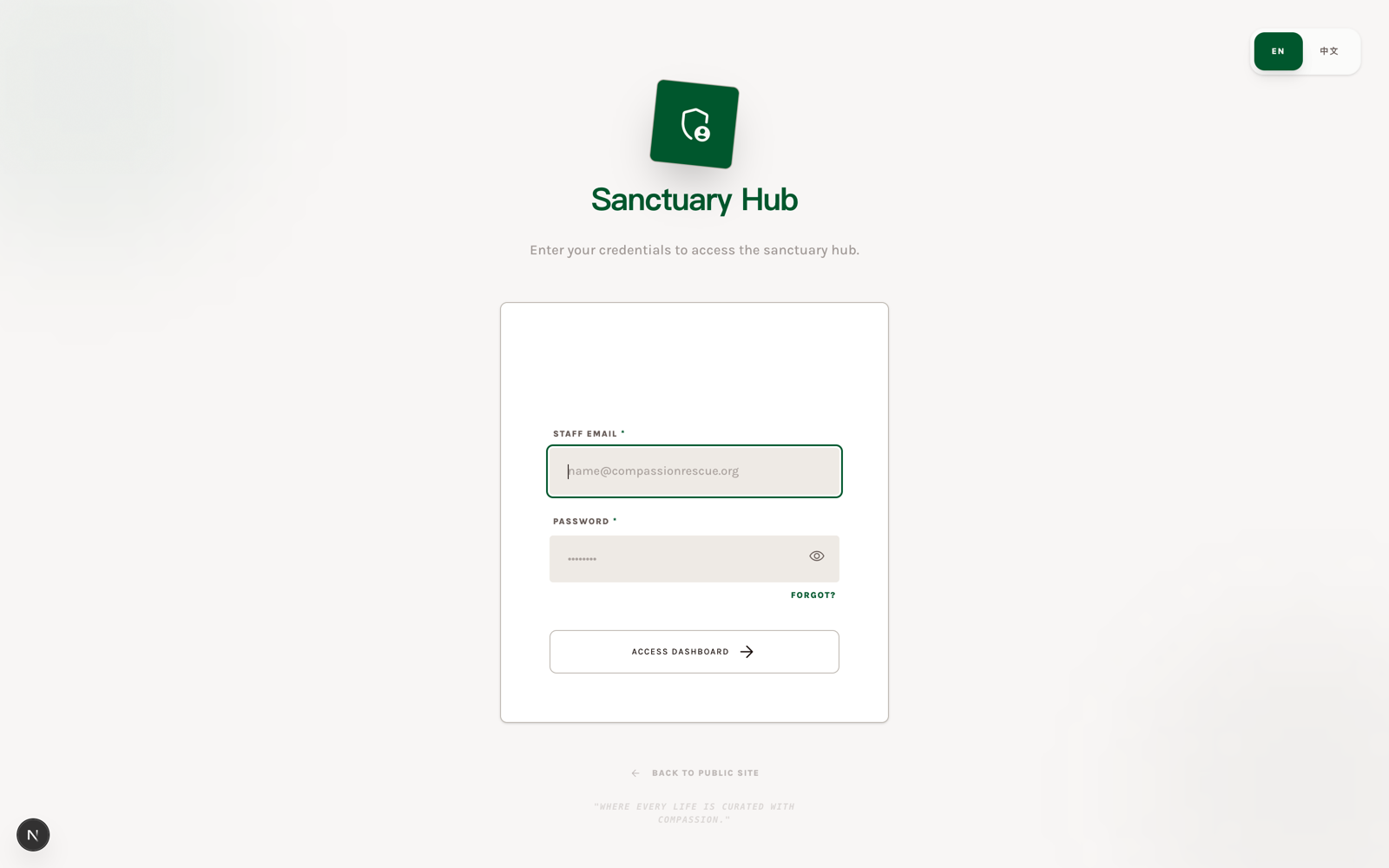 Staff Login
