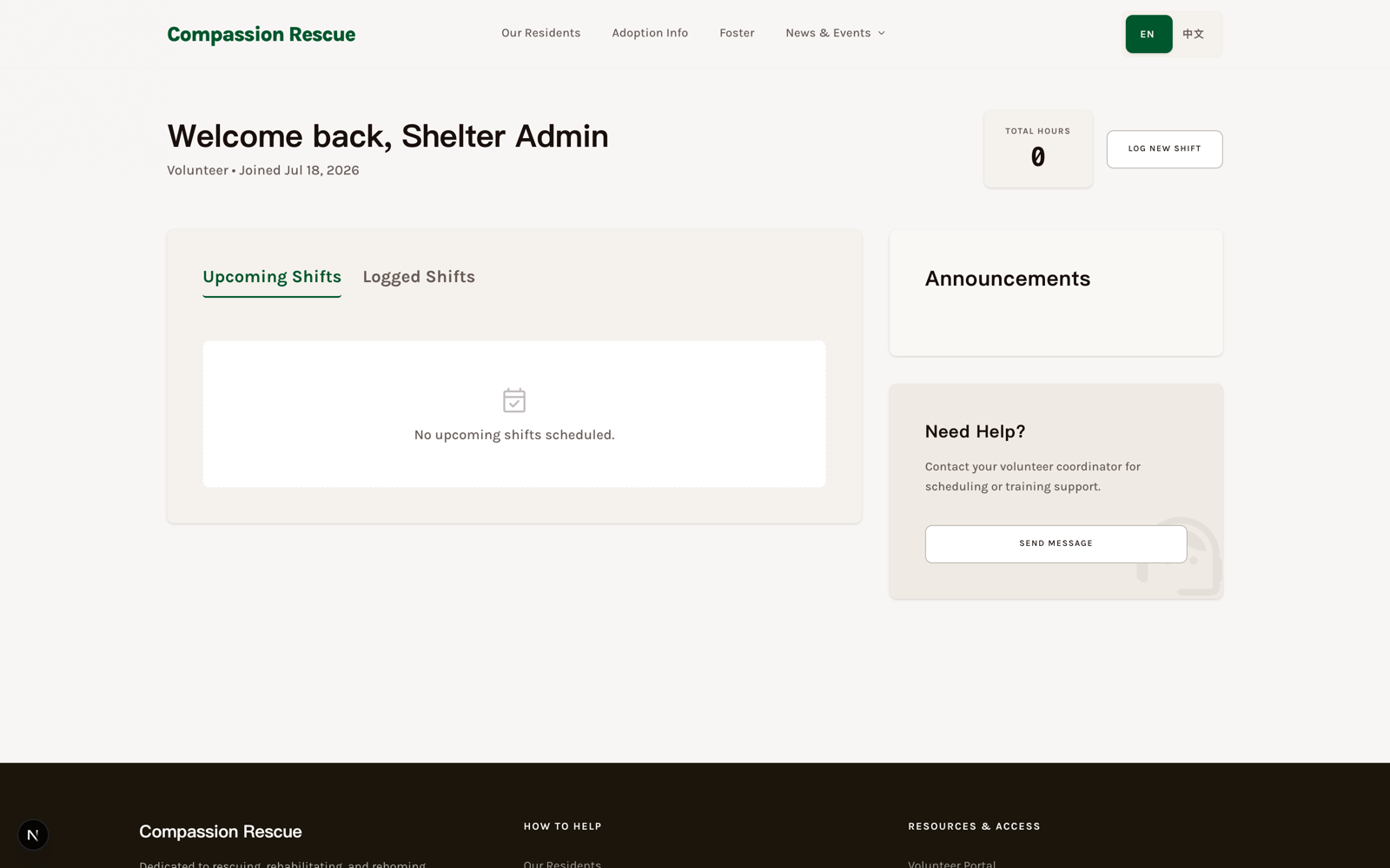 Volunteer Portal