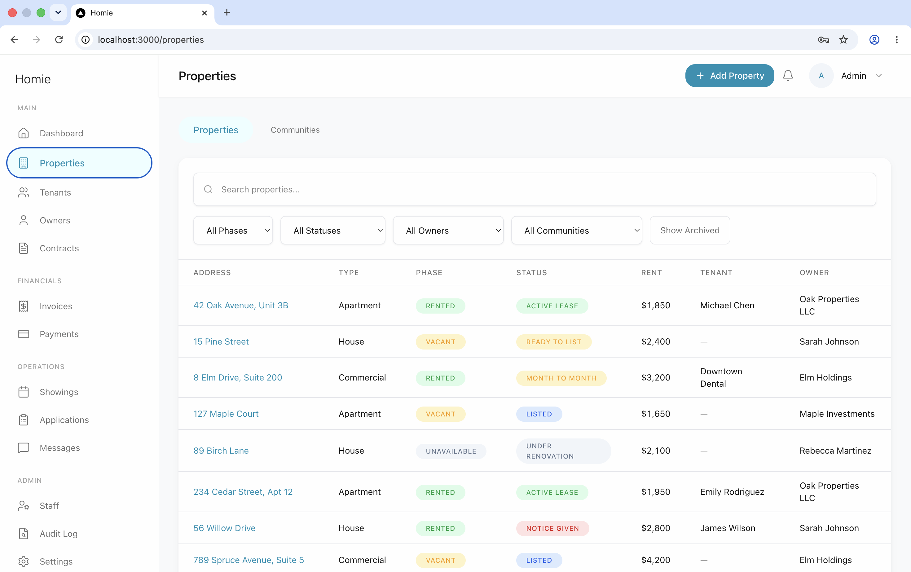 Properties module
